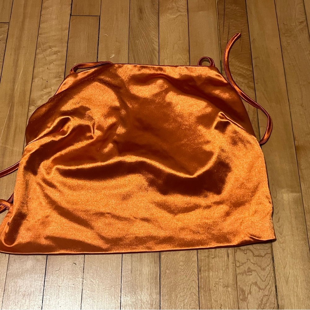 Vibrant Orange Satin Skirt